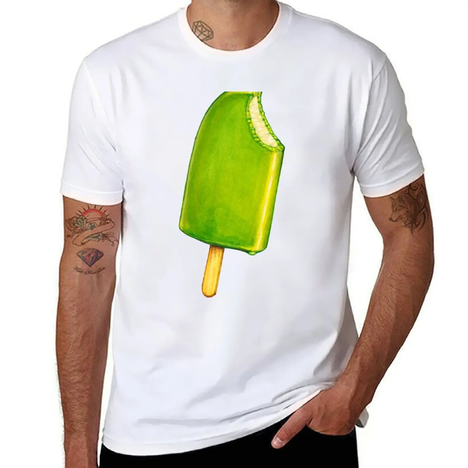 

Pine-Lime Splice Pattern T-Shirt man t shirts cotton t shirts with prints T-Shirt