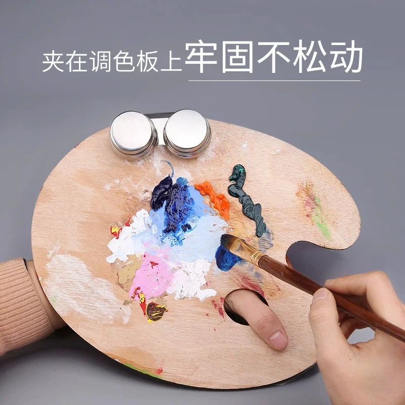 

2Pcs Stainless Steel Oil Painting Paint Brush Washer Pot Mixing Cup Lid Palette Clip Art Accessories Paint Brush Bucket