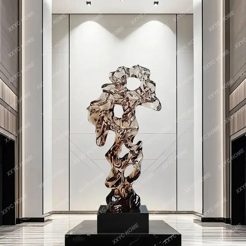 Abstract Art Transparent Resin Taihu Stone Ornament Porch Hotel Sales Model Room Floor Sculpture Soft Decoration