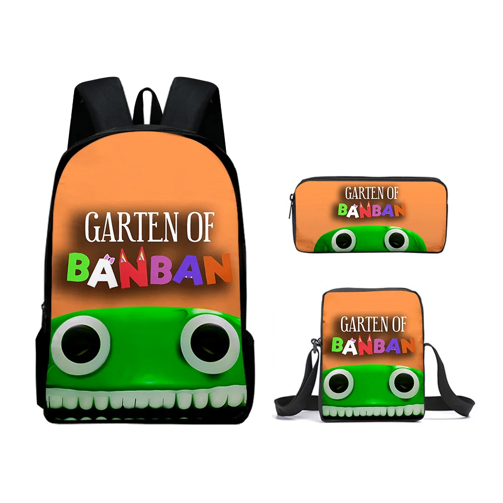 Cartoon Novelty New Garten of Banban 3D Print 3pcs/Set School Bags Laptop Daypack Backpack Inclined shoulder bag Pencil Case