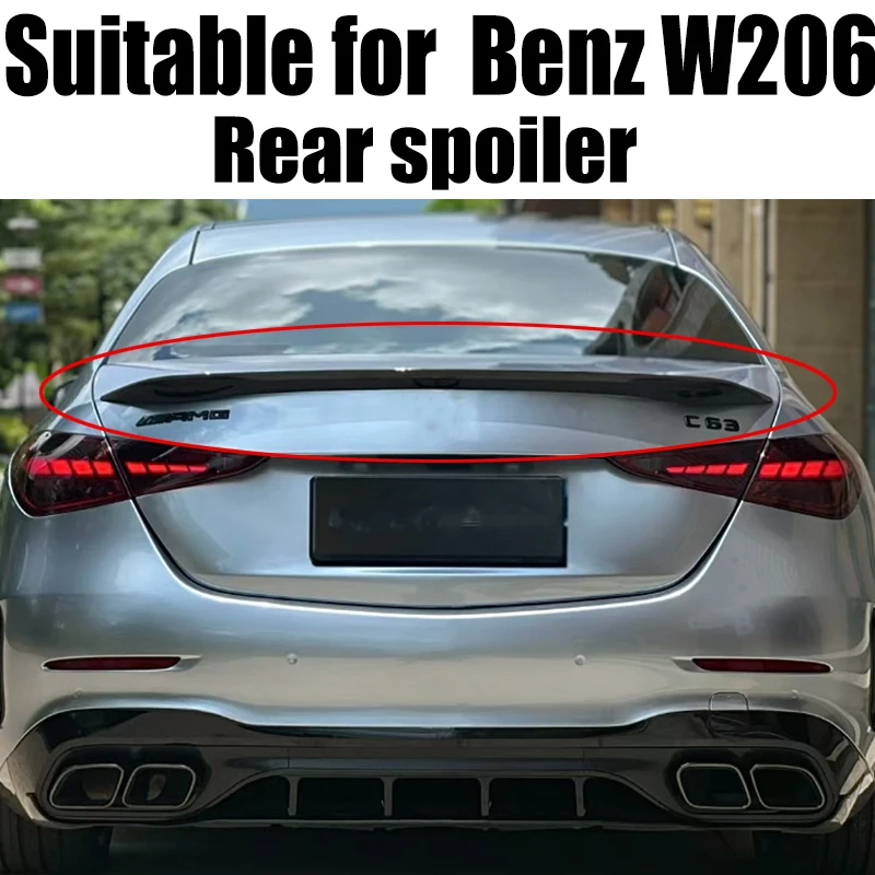 

For Mercedes W206 Spoiler 4Door Sedan C63 style C200 C260 ABS Plastic Tail Wing Unpaint and Lacquer Color For Benz W206