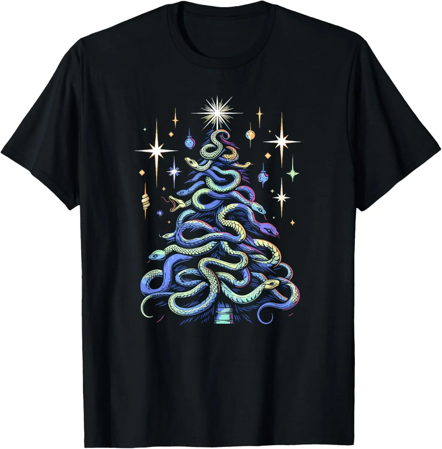 Goth Snake Merry Christmas Tree Serpent Reptile Gothic T-Shirt