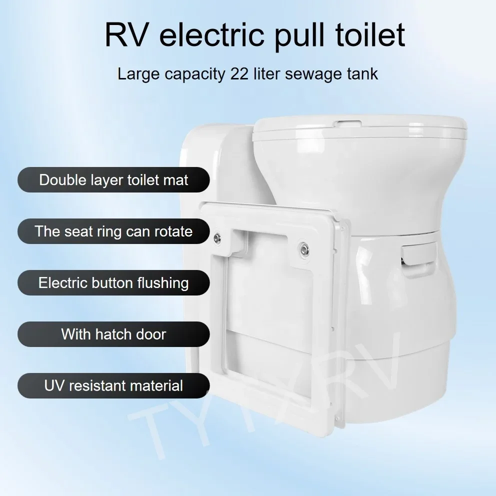 Caravan Accessories Electric Toilet With Hatch Portable Motorhome RV Cassette Toilet for Caravan,Camper Accessories