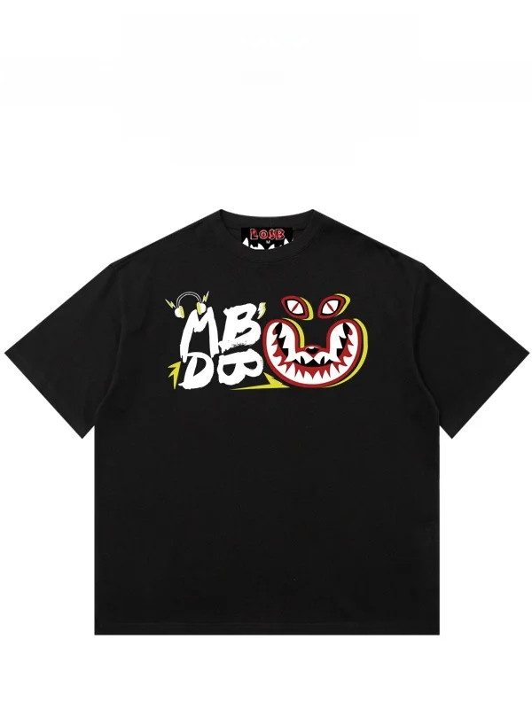 LOSB Camiseta de manga corta holgada y suave para hombre, estilo callejero, cuello redondo, informal, cómoda, de algodón, par...