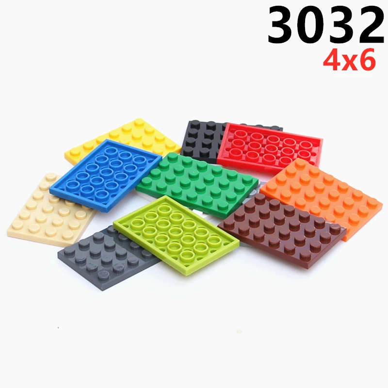 20pcs/lot MOC Parts 3032 Plate 4x6 Compatible Figures Bricks DIY Assmble Building Blocks Particle Kid Puzzle Brain Toys Gift