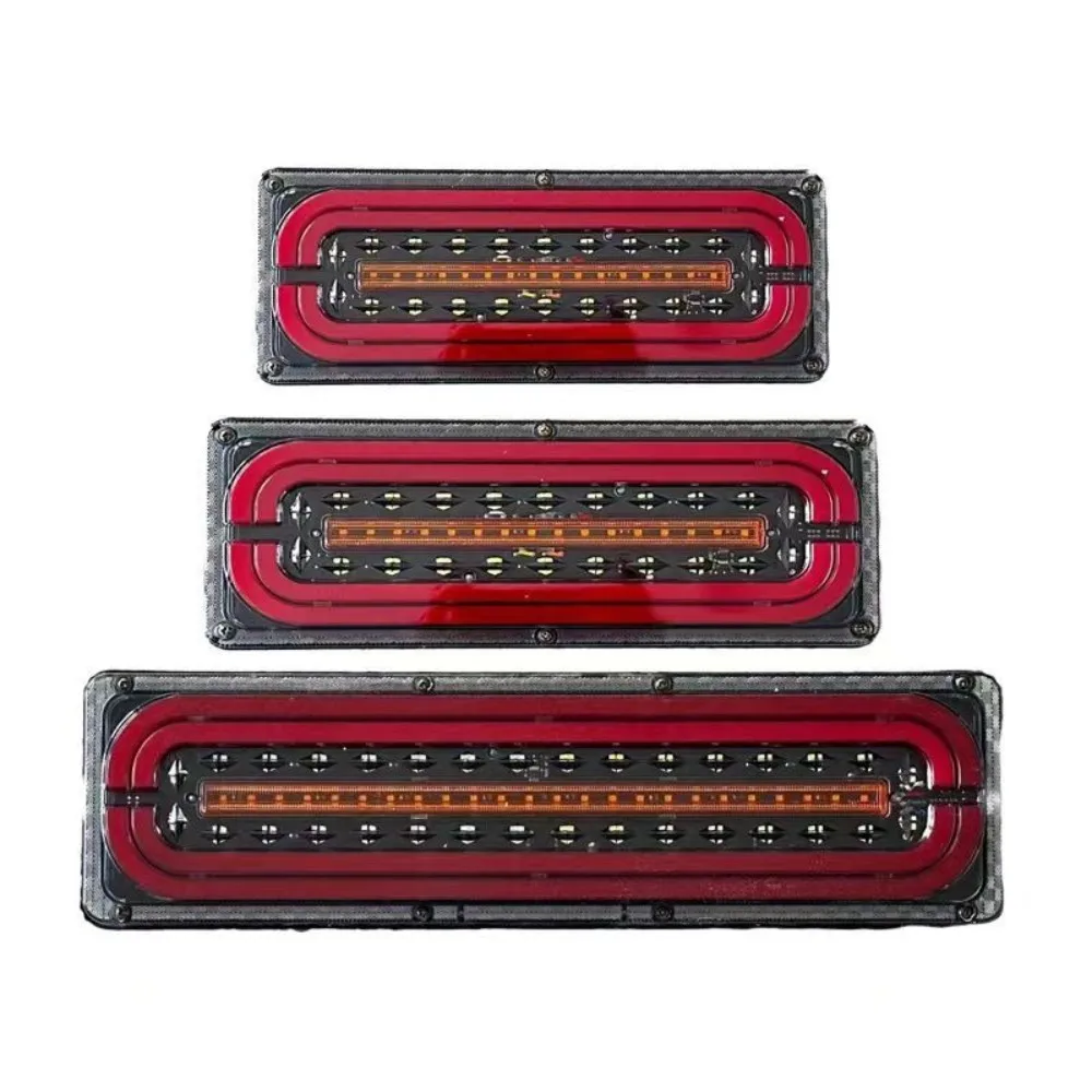 2Pcs LED Tail Lights Trailer Rear Flashlight 12V 24V Truck Rear Lights Running Turn Signal Brake Reverse Lamp Tractor Taillights