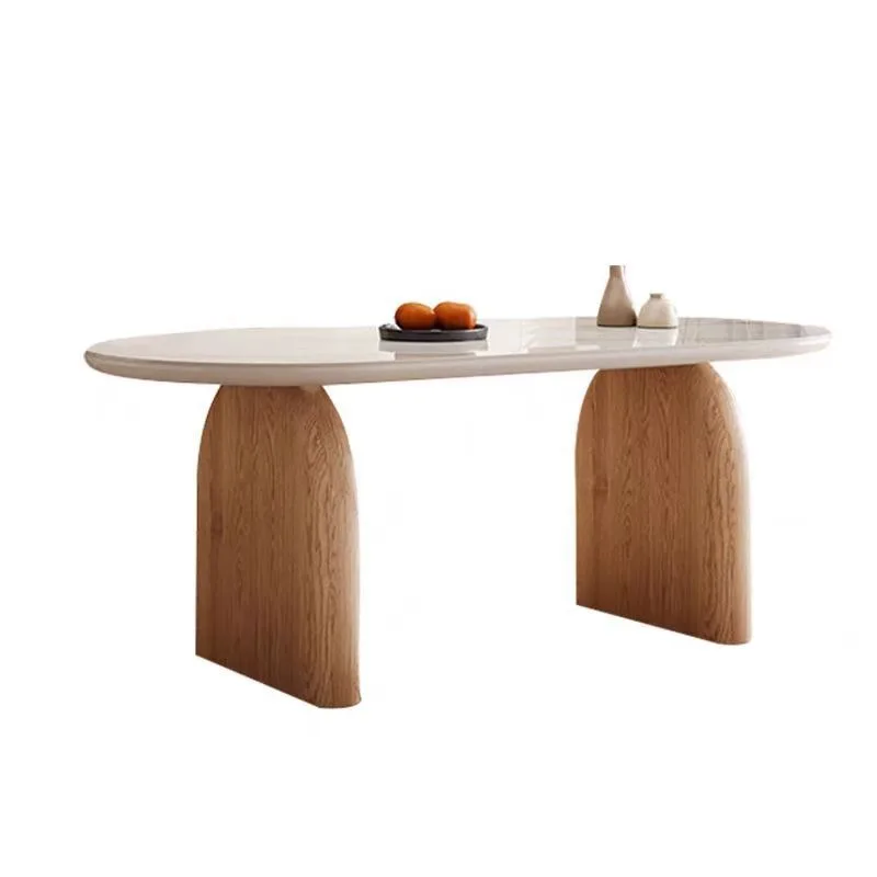 Nordic rock slab dining chair household small apartment modern simple rectangular eating table simple solid wood dining table an
