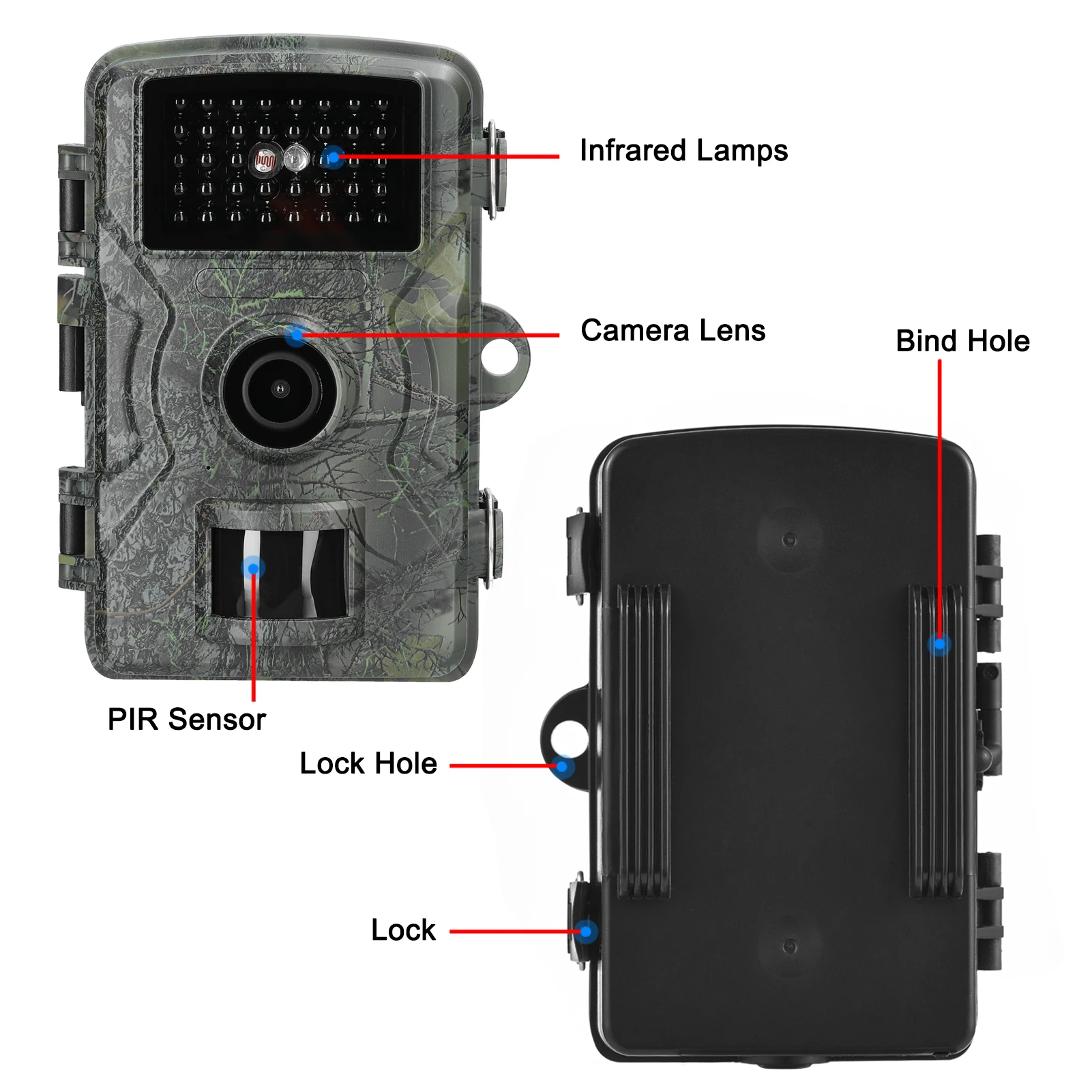 1080P Portable Day Night Photo Video Taking Trail Camera Multi-function Outdoor Hunting Animal Observation Monitoring Camera