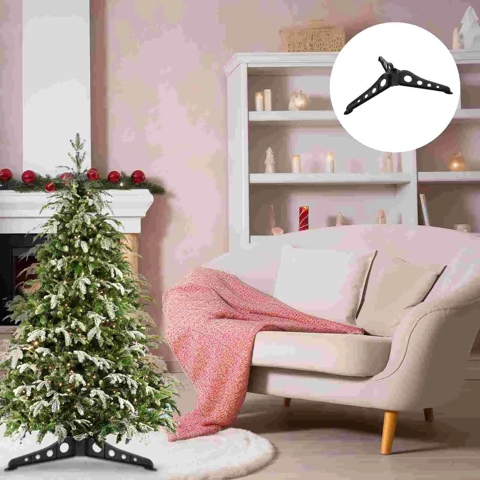 

Mini Christmas Tree Stand Outdoor Decorations Sturdy Xmas Green Abs Man Plant Stands Indoor