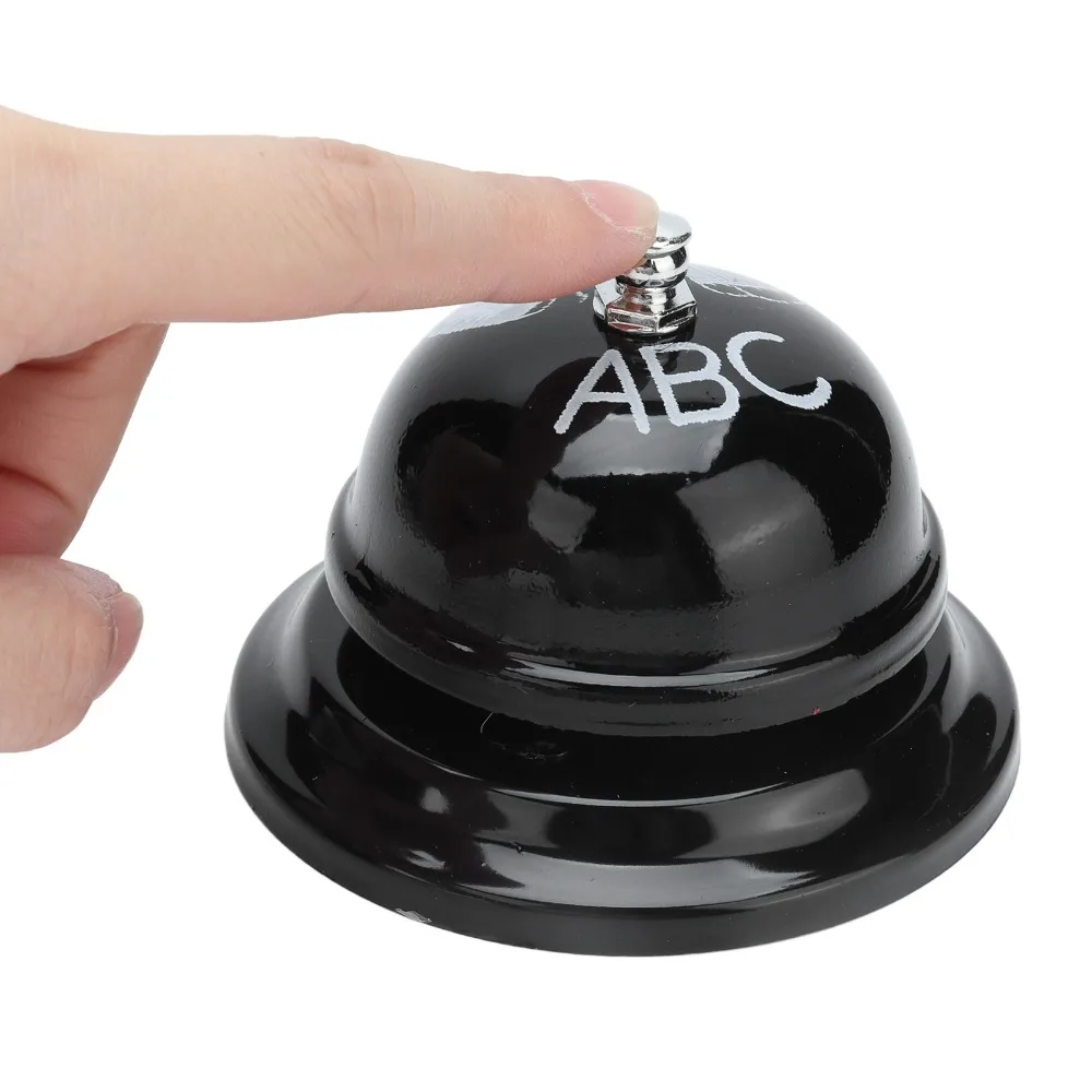 2 PCS Stainless Steel Service Bell Nonslip Base Black Call Bell Polished Finish Clear Sound Ring Bell