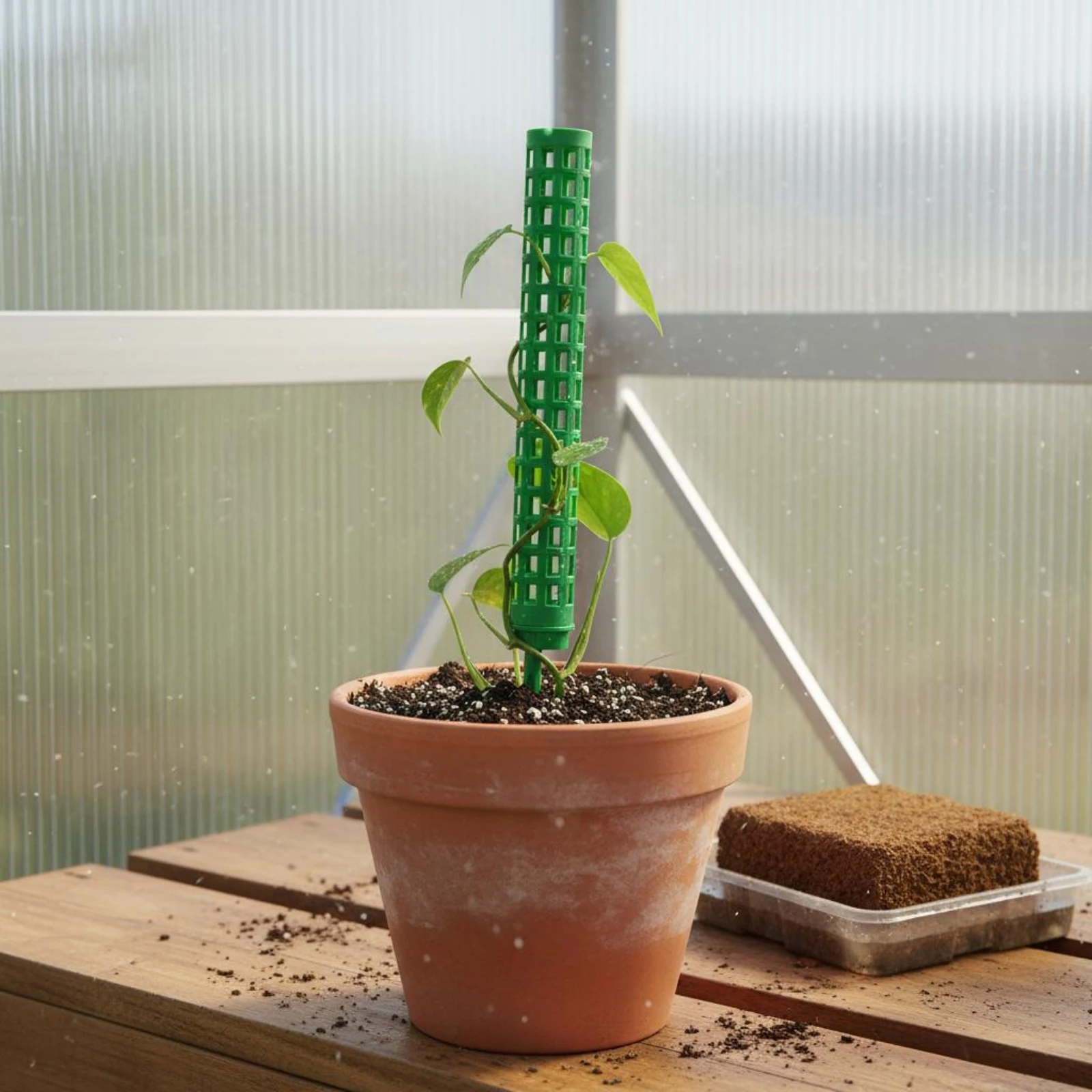 Stackable Plant Pole Hollow Sphagnum Plant Pole Perforated Plant Support Tube Cylindrical Pointed Stake