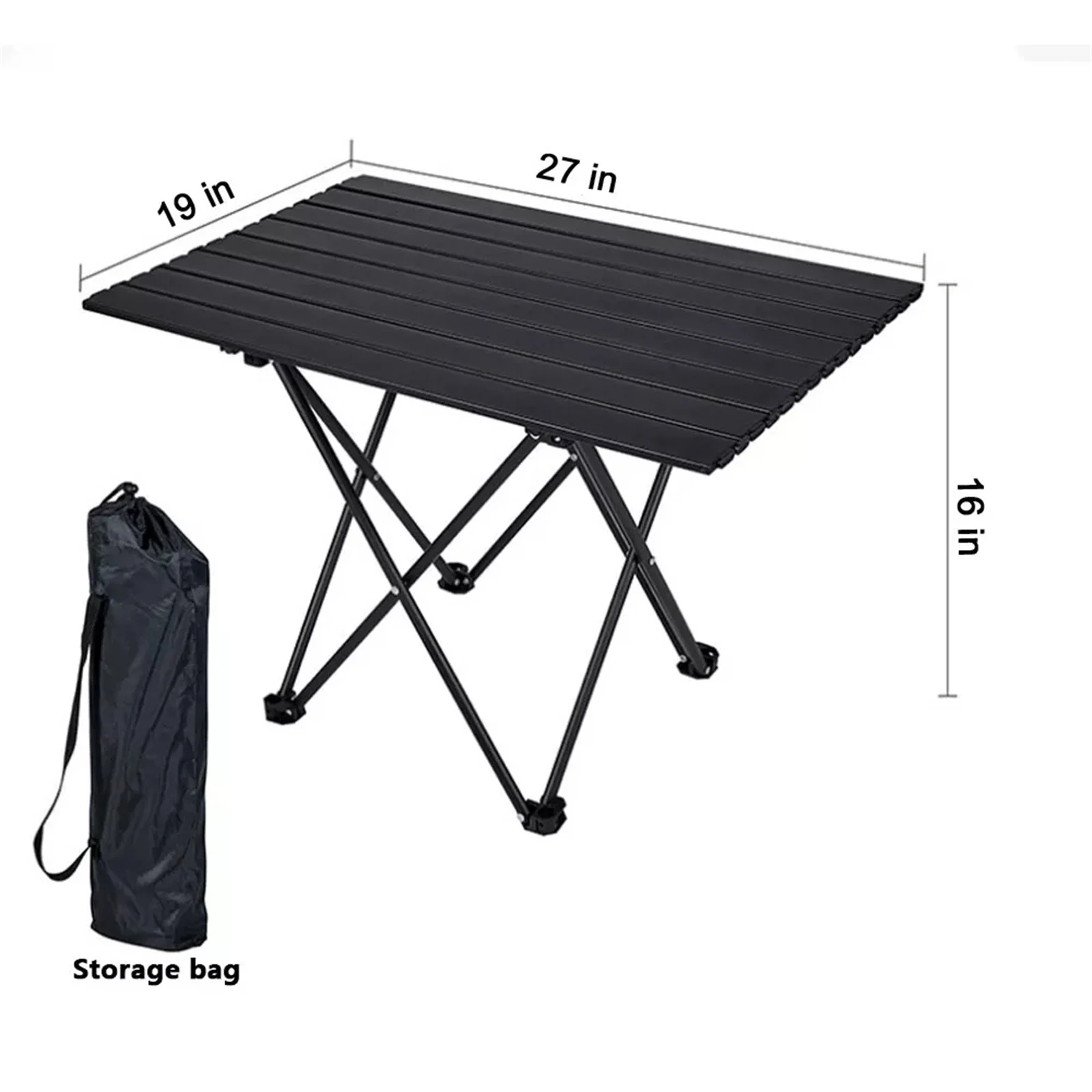 

Portable Folding Camping Table, Picnic Aluminum Hard Surface, Carry Bag