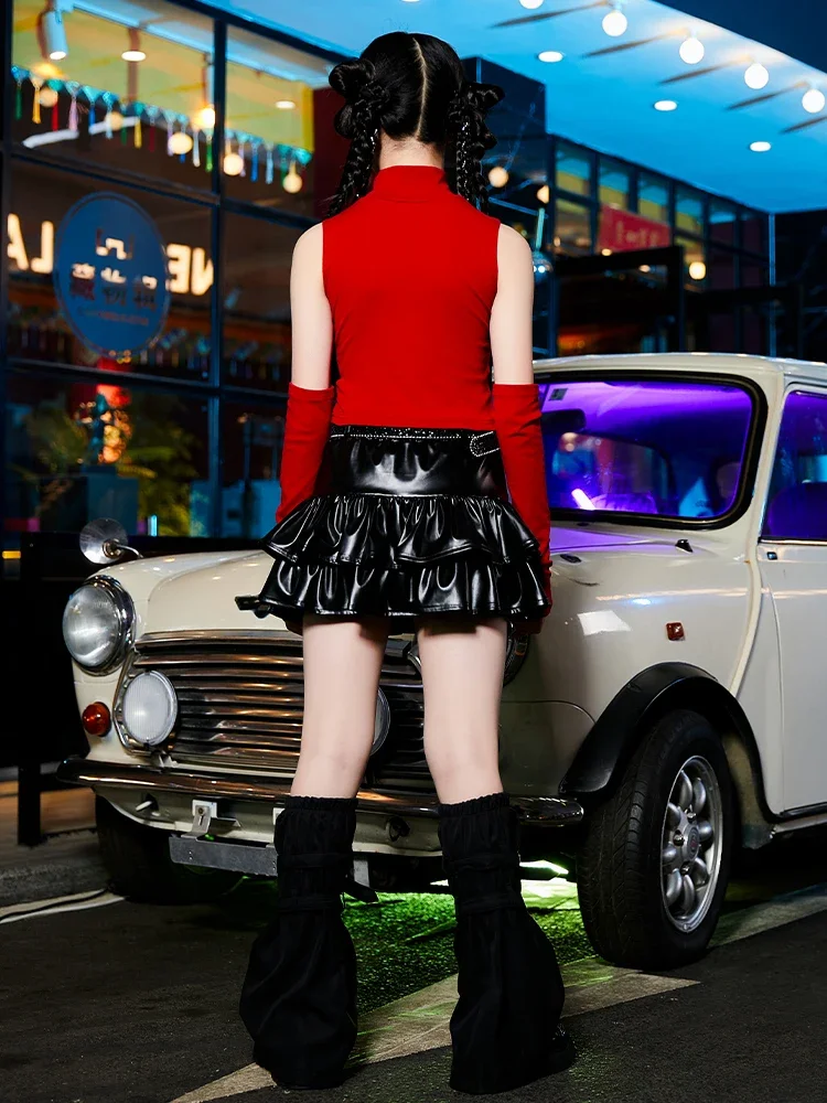 Tuta da passerella per bambini, tuta da spettacolo per danza jazz, ragazza jazz, tuta da pratica di danza alla moda