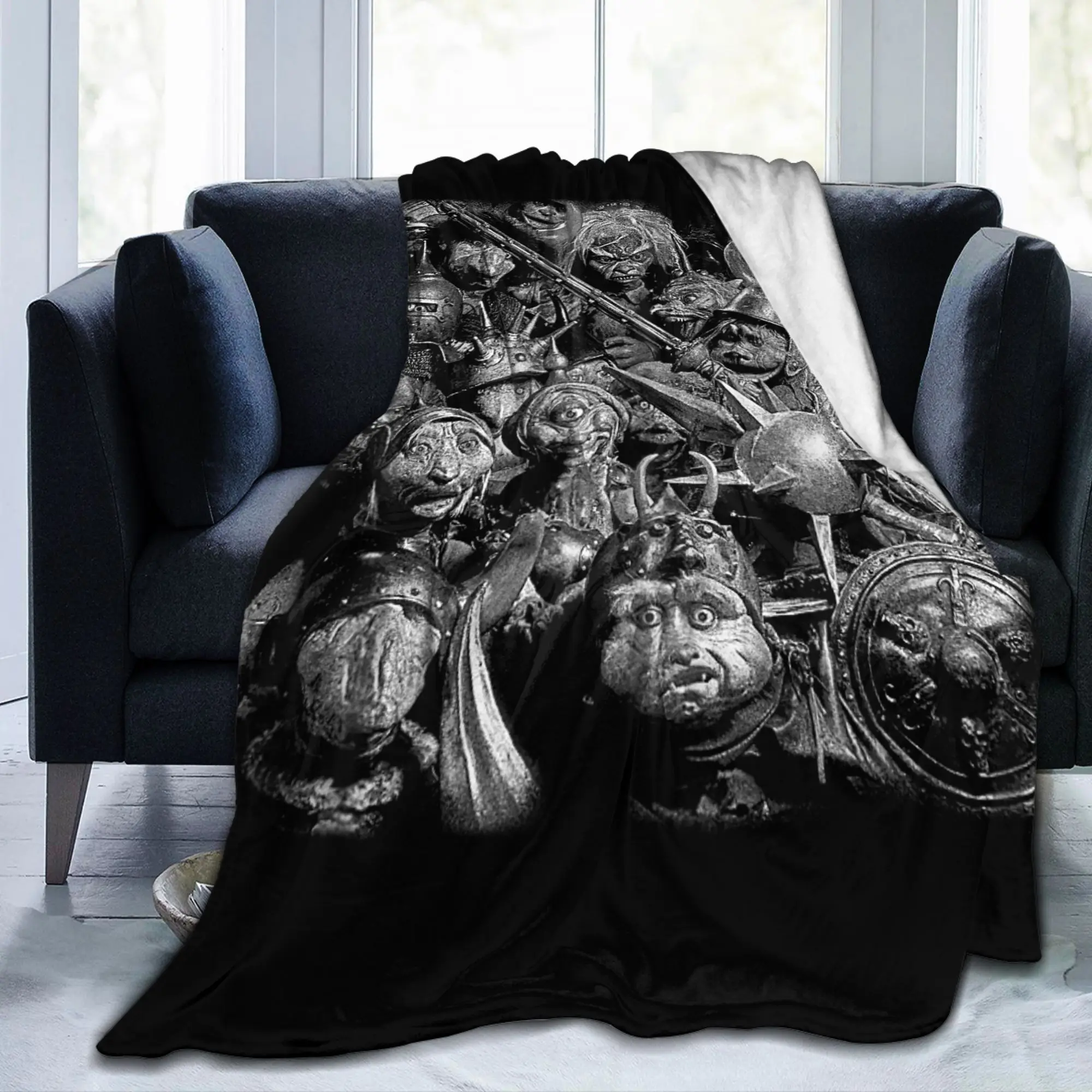 Labyrinths Jareth Goblins Blanket Flannel Fantasy Movie Soft Throw Blankets for Home Couch Car Multifunction