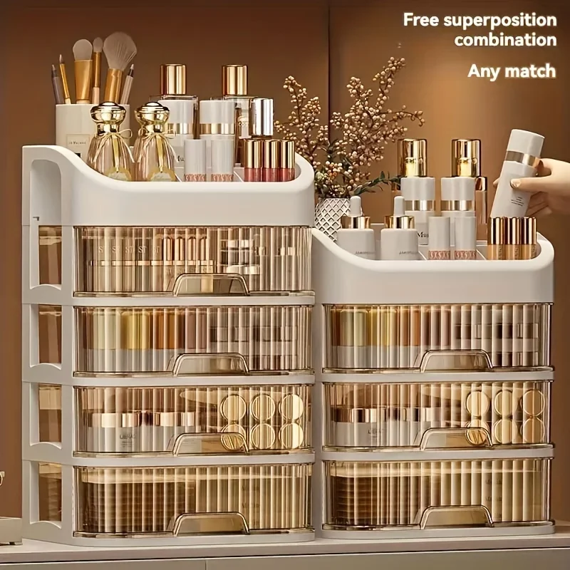 

Cosmetic Storage Box Large Capacity Transparent Drawer Jewelry Makeup Storage Box Multi-layer Multi-functional Desktop Organizer