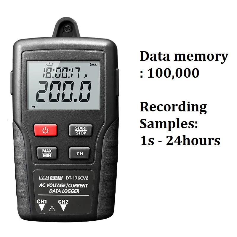 CEM DT-175CV1 AC Current and Voltage Dataloggers with 100000 Reading memories and Datas Analysis