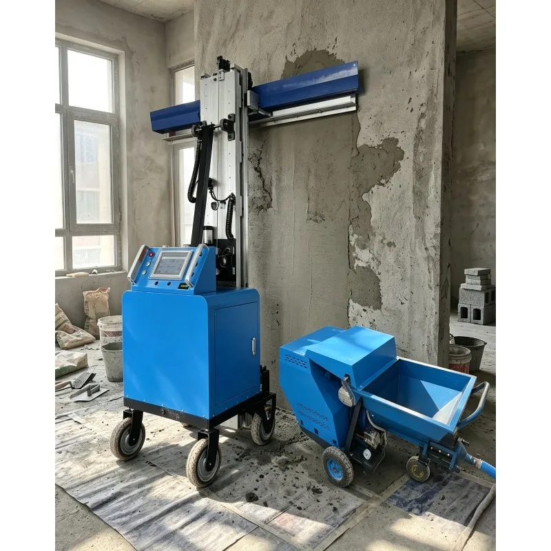 Fully Automatic Wall Smoothing Robot, Putty & Cement Screeding Wall Plastering Machine, 1300mm Working Width for Decoration