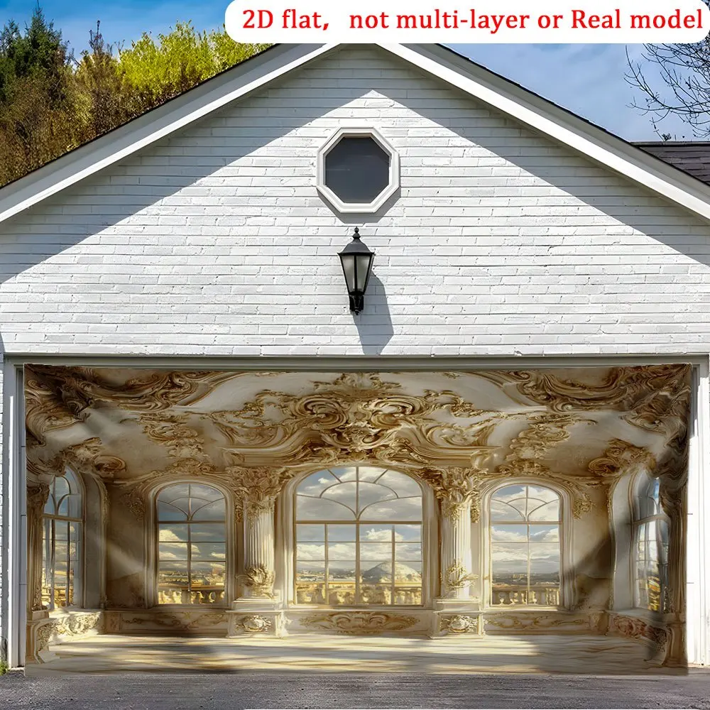 Elegant Baroque Style Living Room Wall Tapestry Large Framed Window Mural Luxury Home Decor Art Print