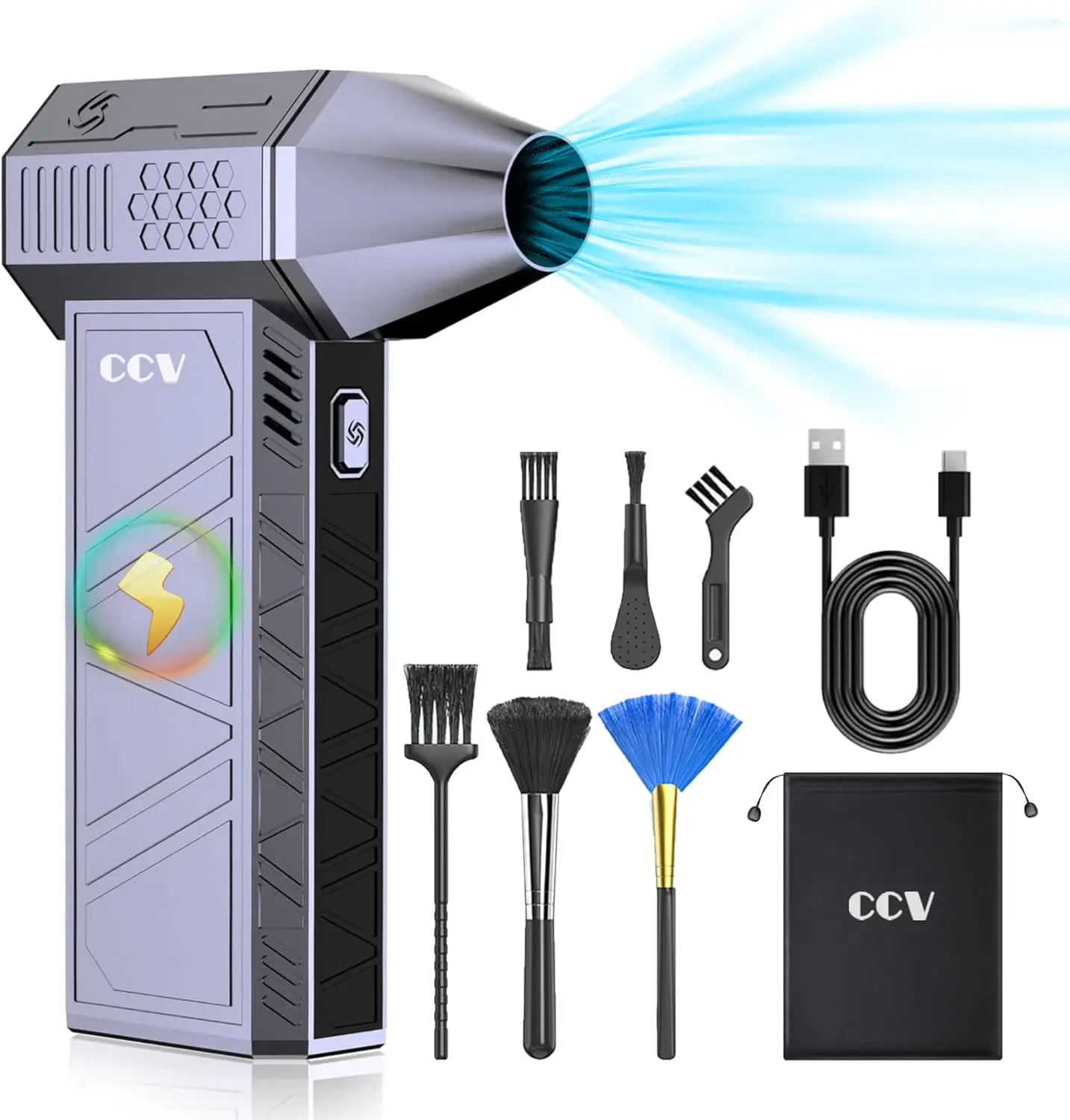 Cordless Electric Air Duster 150000RPM Compressed Cleaning for Keyboard PC 3 Gears Adjustable Rechargeable Industrial