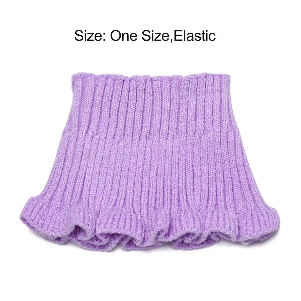 Bufanda de cuello falso tejida con cuello alto desmontable a prueba de viento para mujer con orejas de madera