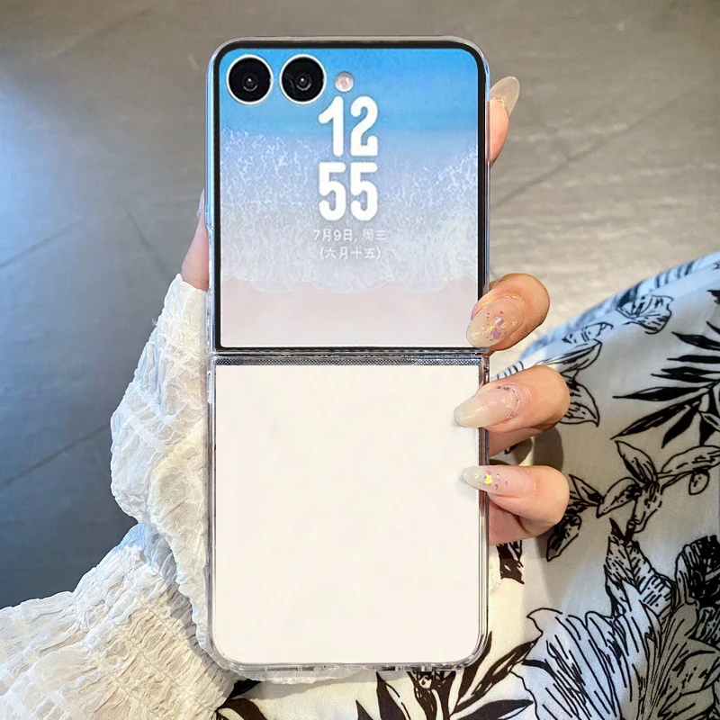 Transparent Folding Phone Case For Samsung Galaxy Z Flip 7 FE 8 7 6 5 4 3 Shockproof Clear Hard Cover For Samsung Z Flip7 Flip8