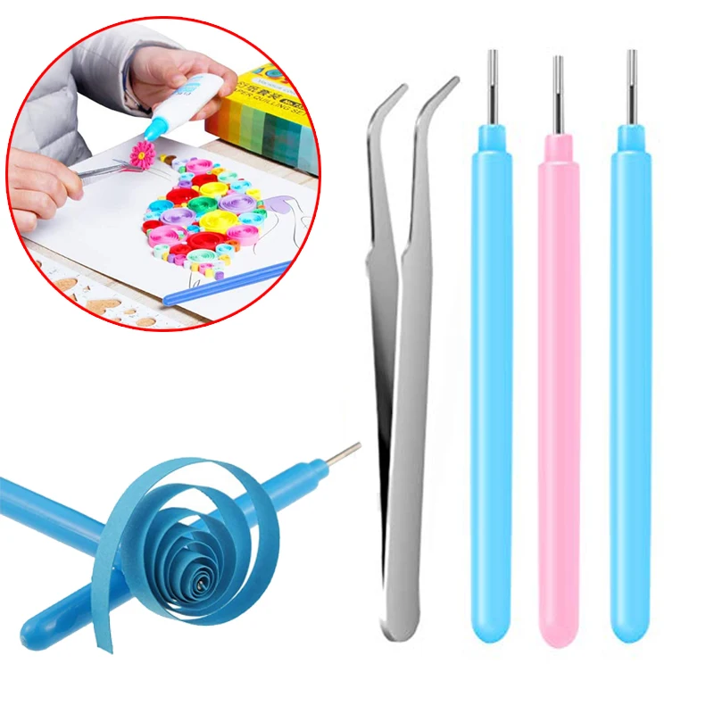 Set Paper Flower Quilling Tools Tweezers Set Slotted Kit Rolling Curling Quilling Needle Pen for Art Craft DIY Paper Cardmaking