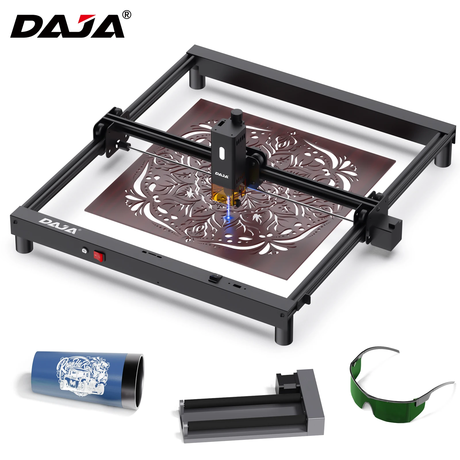 DAJA D3 PRO Laser Engraver CNC Business Portable Fast Engraving Stainless Steel Wood Paper Glass Painted Metal Cut Wood Acrylic