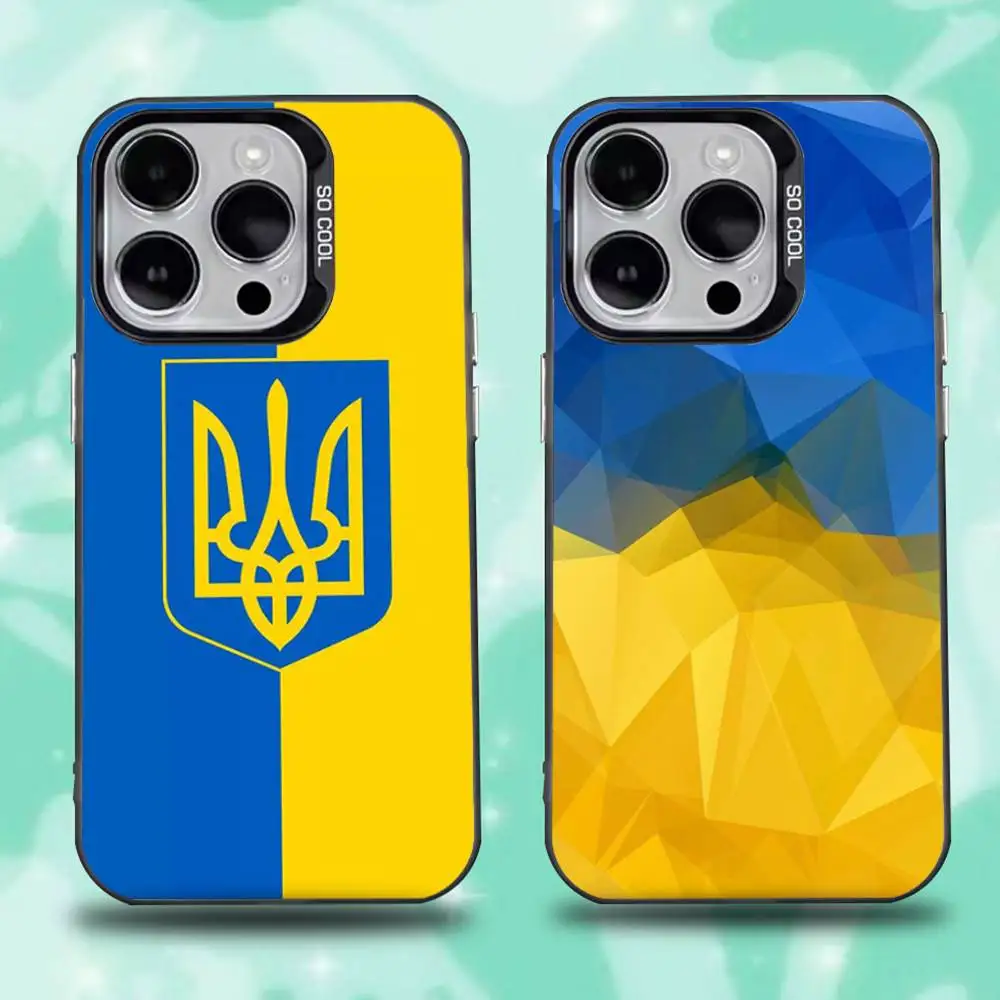 

U-Ukraine F-Flag Phone Case For iPhone 16,15,14,13,12,11,Mini,Pro,E,SE4,XS,MAX Black Candy Matte Cover
