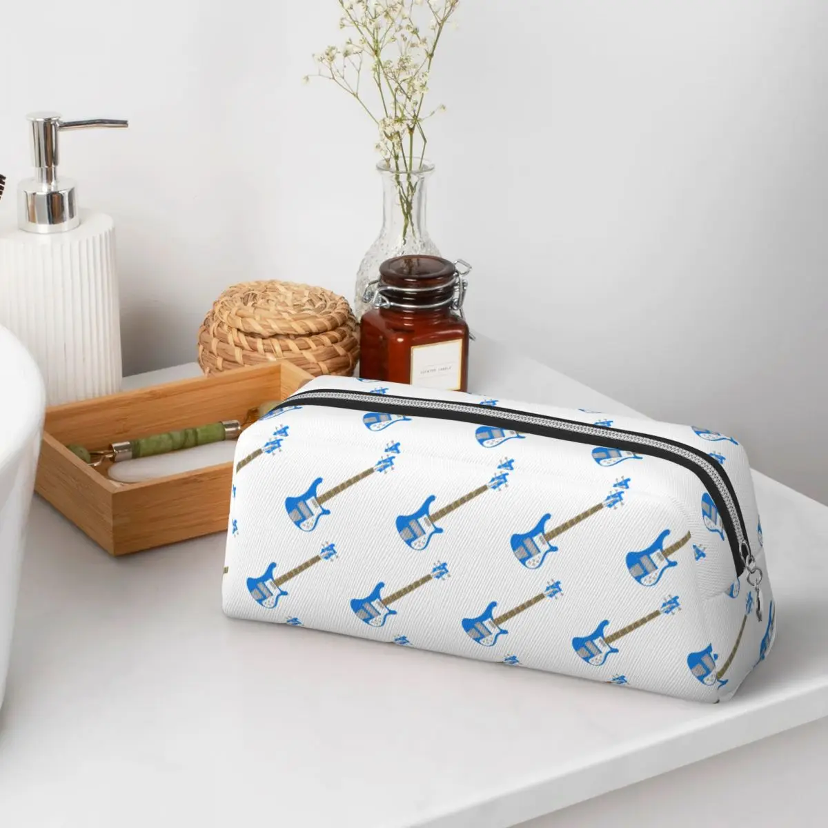 Estuche para lápices Rickenbacker 4001C FLCL azul cobalto para zurdos, estuche para lápices para estudiantes, caja para lápices, bolsa para lápices, soporte para bolígrafos