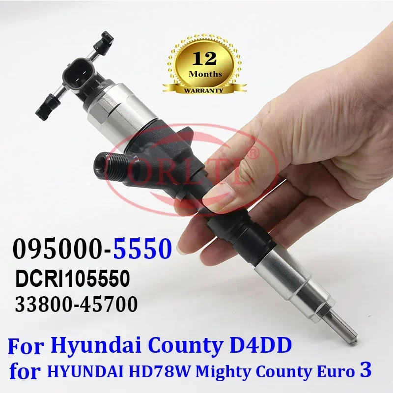 ORLTL Injector DCRI105550 33800-45700 095000-5550 Nozzle 5550 Genuine Fuel Injector for HYUNDAI HD78W Mighty County Euro 3