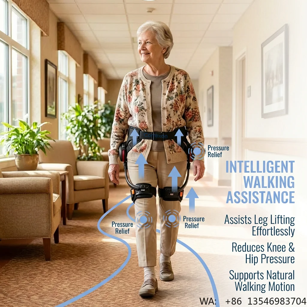 Lower Limb Walking Assist Exoskeleton, Smart Rehab Walker for Seniors, Home Stair Climbing & Hiking Mobility Device