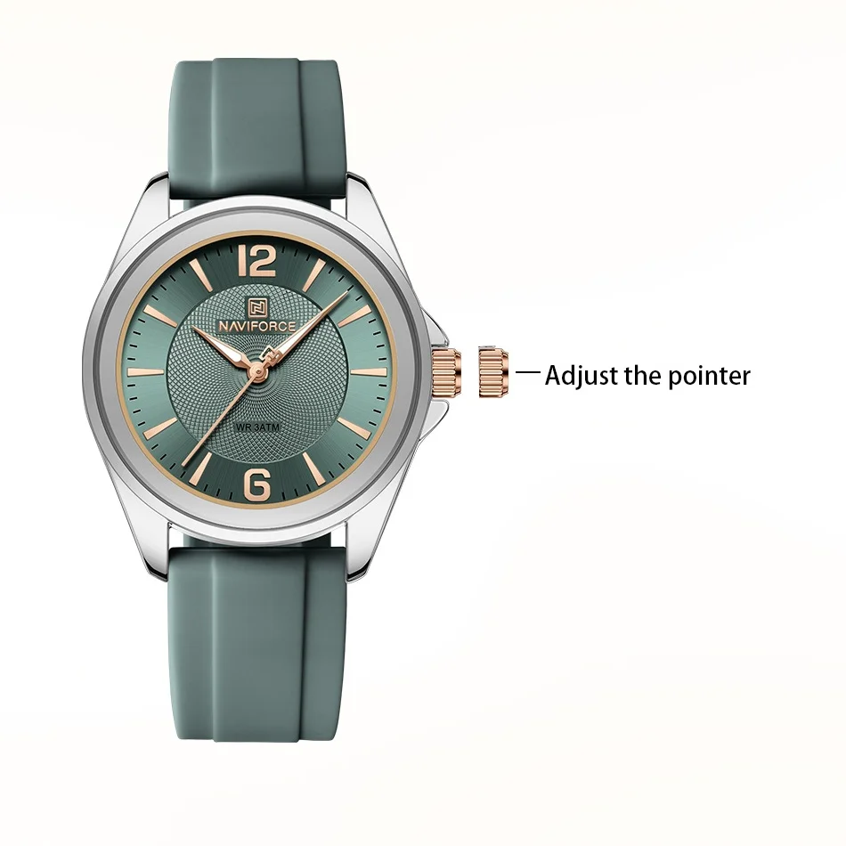 NAVIFORCE Women's Watches Waterproof Quartz Minimalist Silicone Strap Wristwatch Ladies Reloj Mujer Relogios Feminino Clock Gift