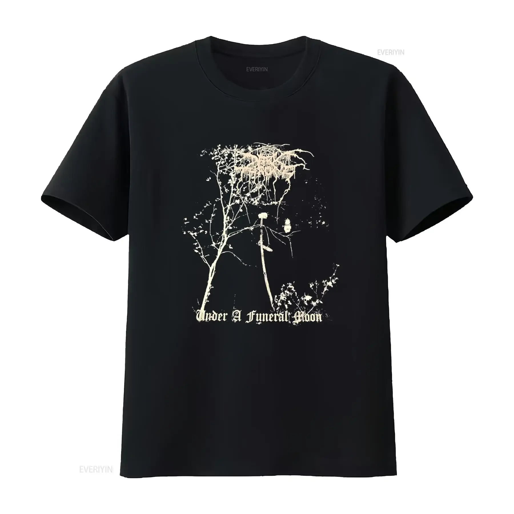 Dark Throne Under A Funeral Moon Black Metal T Shirt New Size 2XL Premium Quality Print vintage Washed Comfortable graphic