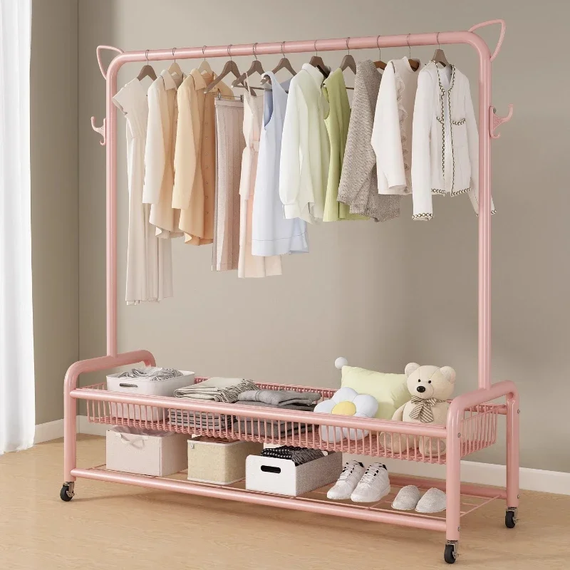 Hanger removable dormitory cat ear drying rod bedroom multi-functional wrought iron storage coat rack