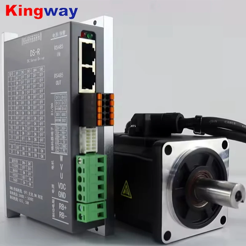 DC Servo RS485 200W DC24V-48V 6A 3000rpm 2500PPR incremental DC Servo Motor with Driver 6OM00630DC+DS-R200W Kinway