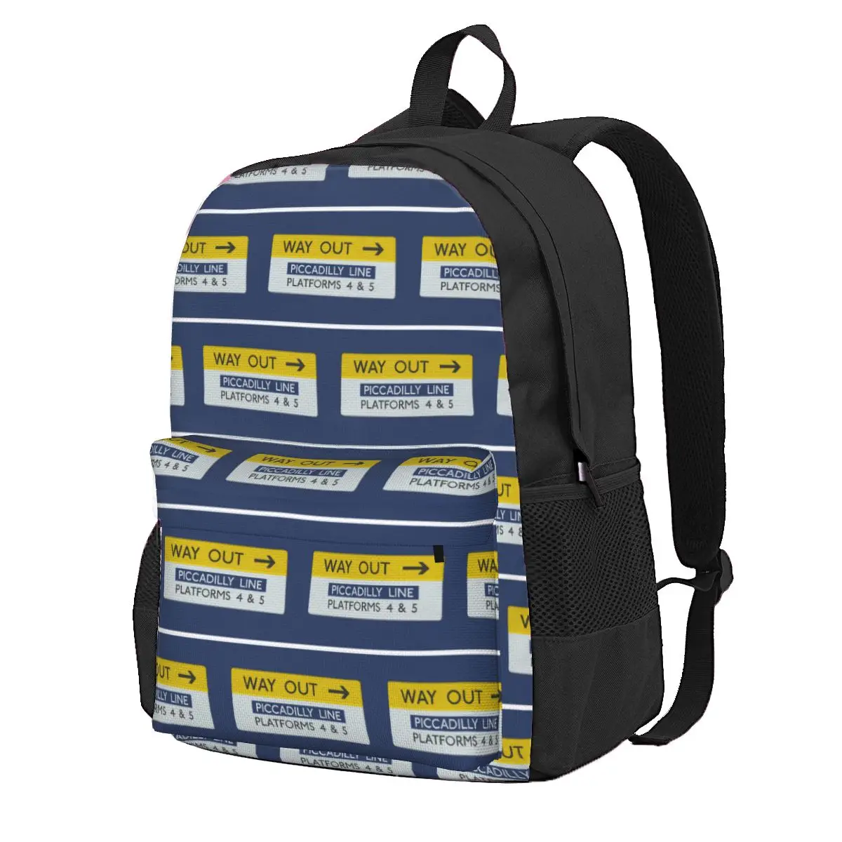 London Underground Way Out Sign Student Backpack School Bag Hiking Travel Daypack for Boys Girls Fashion Bookbag Shoulder Bags