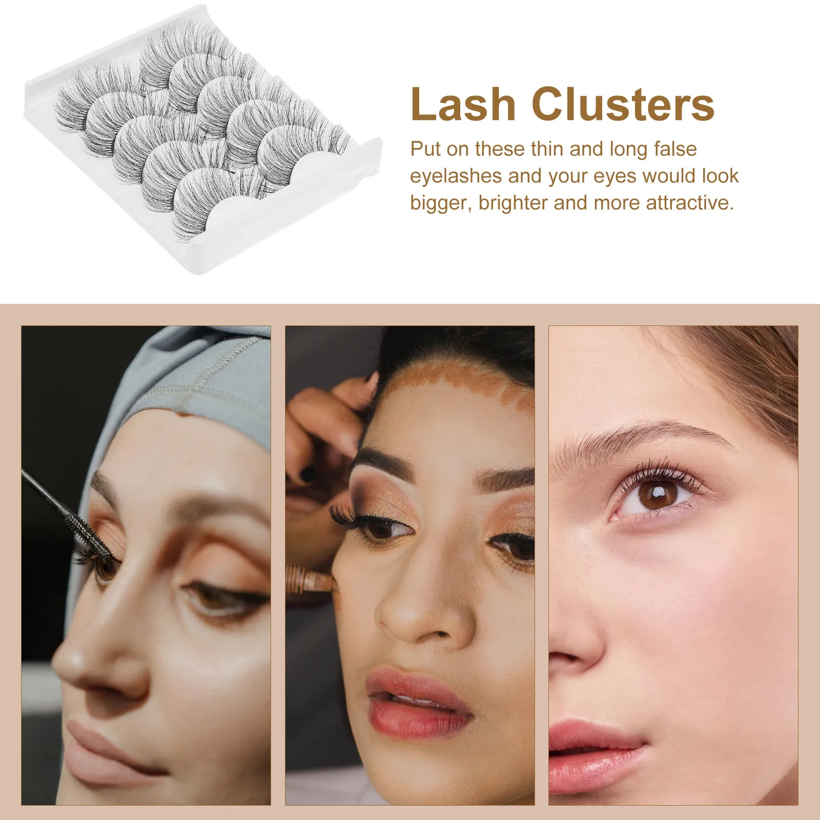 5 คู่ 3D ขนตาปลอมสังเคราะห์หนาขนตาปลอมยาวหยิกสำหรับผู้หญิงเพิ่มความสวยงามให้ดวงตาอย่างเป็นธรรมชาติเหมาะสำหรับงานปาร์ตี้