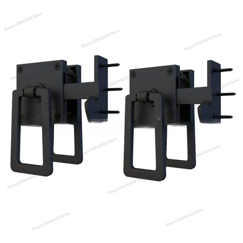 For Black Aluminum Double Sided Latch Revolving Door Heavy Duty Wooden Fence Bolt Latch Handle