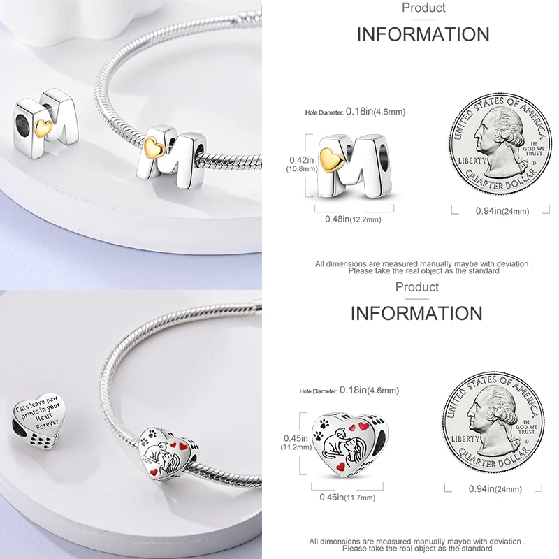 10 Stück 925 Sterling Silber Charm-Perlen Schmetterling Kleeblatt Elefant Baum des Lebens Original DIY Armband Halskette Schmuckherstellung – Detail 3