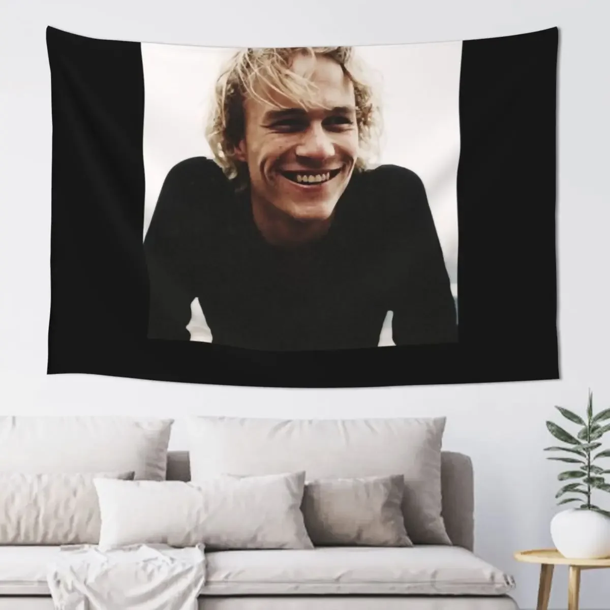 Blond Heath ledger on black background Tapestry Outdoor Decoration Wall Decorations Decoration Aesthetic Tapestry