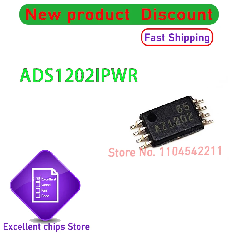 (5-10piece) 100% New ADS1202IPWR ADS1202IPWT ADS1202 AZ1202 TSSOP8 Chipset