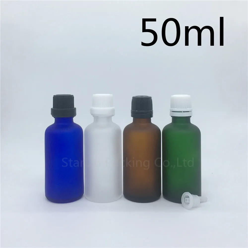 

Travel Bottle 50ml Green Blue Amber Transparent Frosted Glass Bottle, Vials Essential Oil Bottle With Tamper Evident Cap 10pcs