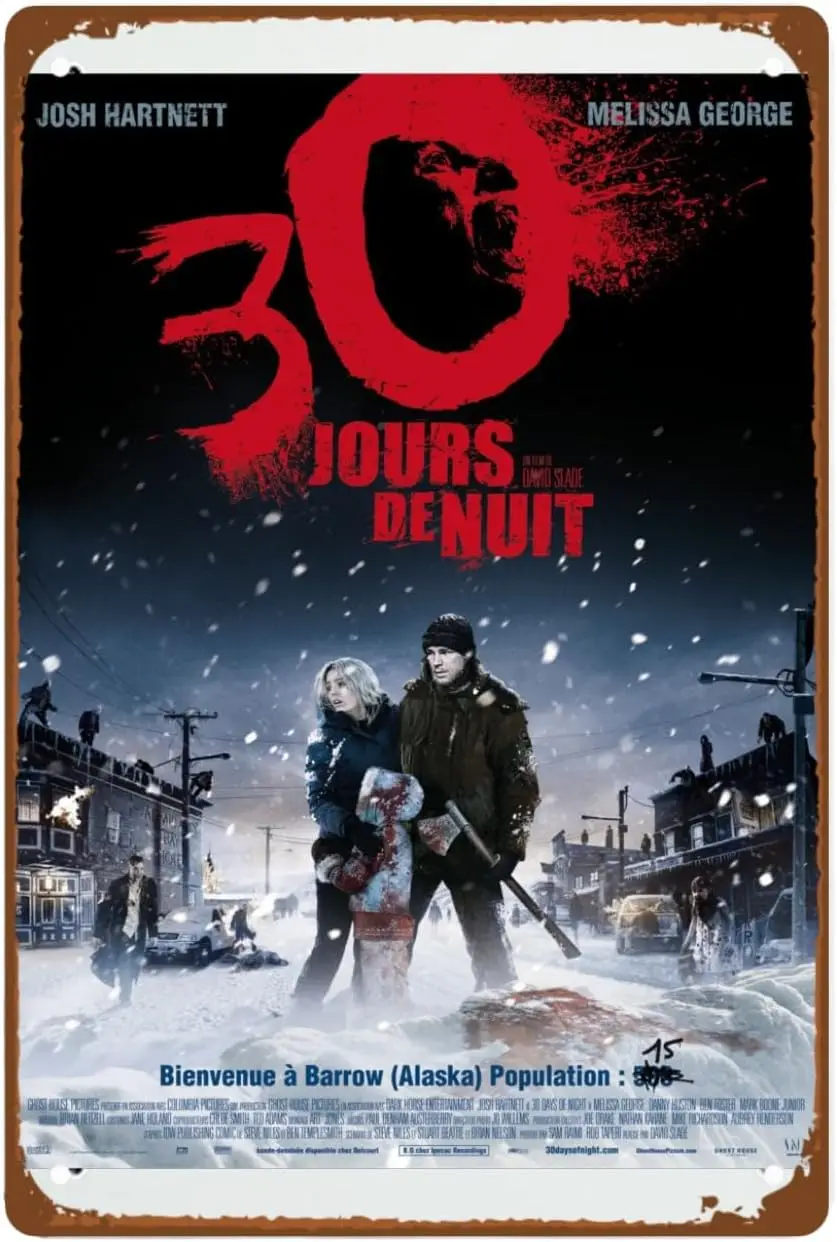 30 Days Of Night Man Cave Decor Poster Rustic Metal Wall Tin Sign Retro Gift Vintage Decorations Bedroom Movie