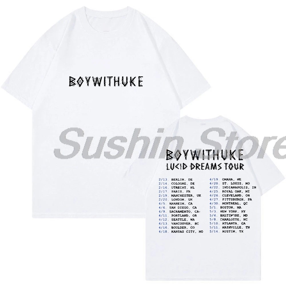 Boywithuke Lucid Dreams Tour T-shirt 2024 New Crewneck Short Sleeve Tee Men Women Streetwear Fashion Clothes