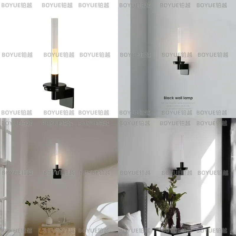Minimalist Retro Santa Candlestick Wall Lamp for Villa Hallway Aisle Bedroom Bedside Decorative Lighting Fixture Modern Style