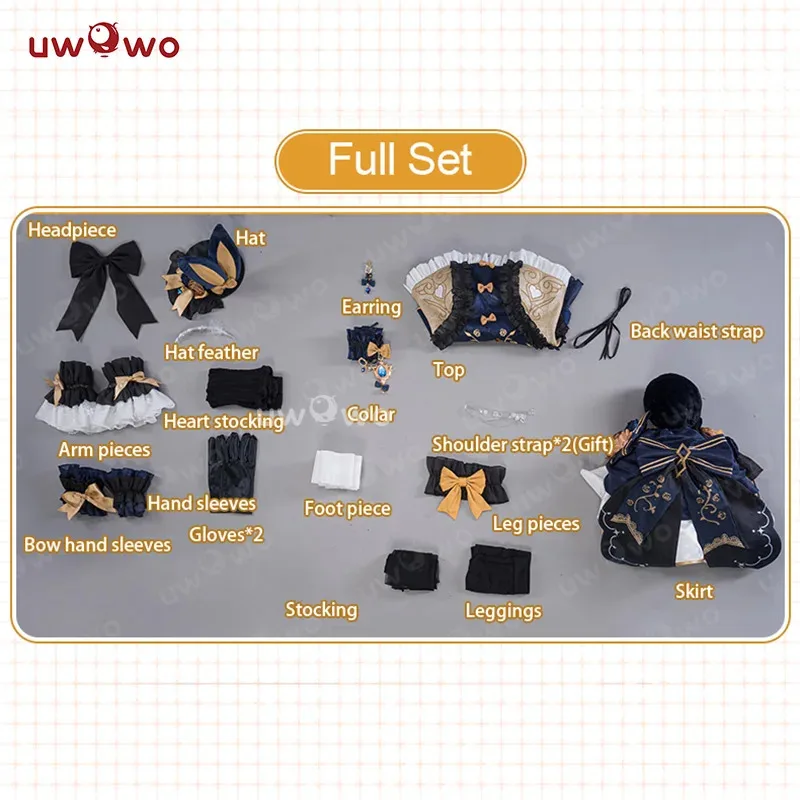 IN STOCK UWOWO Exclusive Genshin Impact Fanart Navia Bunny Suit Cosplay Costume With Umbrella