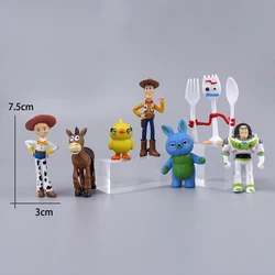 2024 Toy Story 7 szt. Zabawki figurki akcji Woody Jessie Buzz Lightyear Forky świnia miś Figura zestaw modeli lalka figurka prezenty dla dzieci