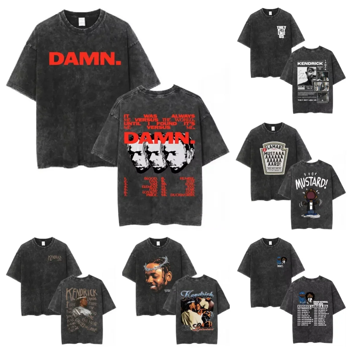 

Washed Vintage Rapper Kendrick Lamar They Not Like Us Say Drake T-shirt Men Women Fashion Hip Hop Oversized T Shirts Streetwear