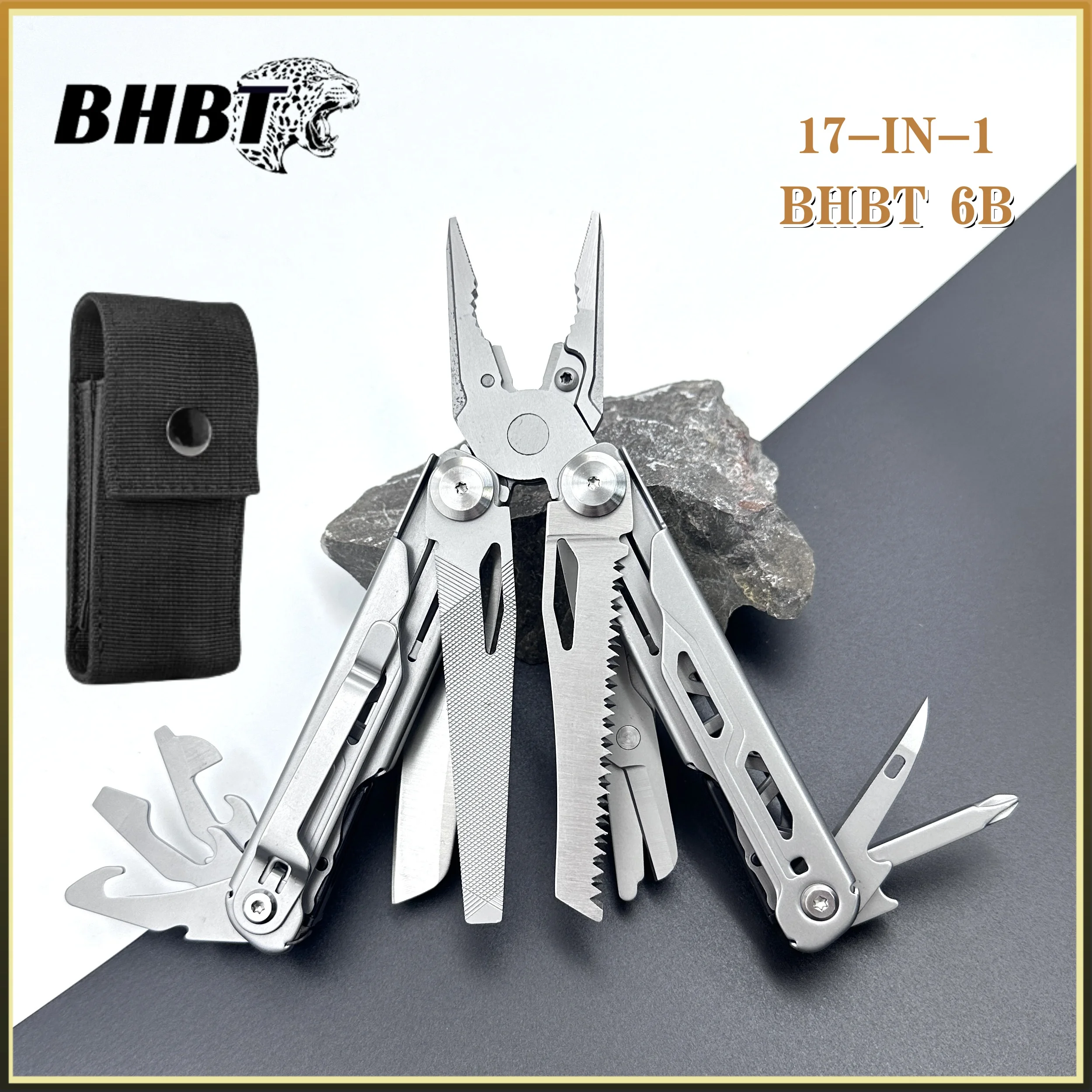 

BHBT 6B 17-IN-1 Многофункциональные плоскогубцы, режущий инструмент, многофункциональный инструмент для выживания на открытом воздухе, карманный нож, универсальный складной зажим