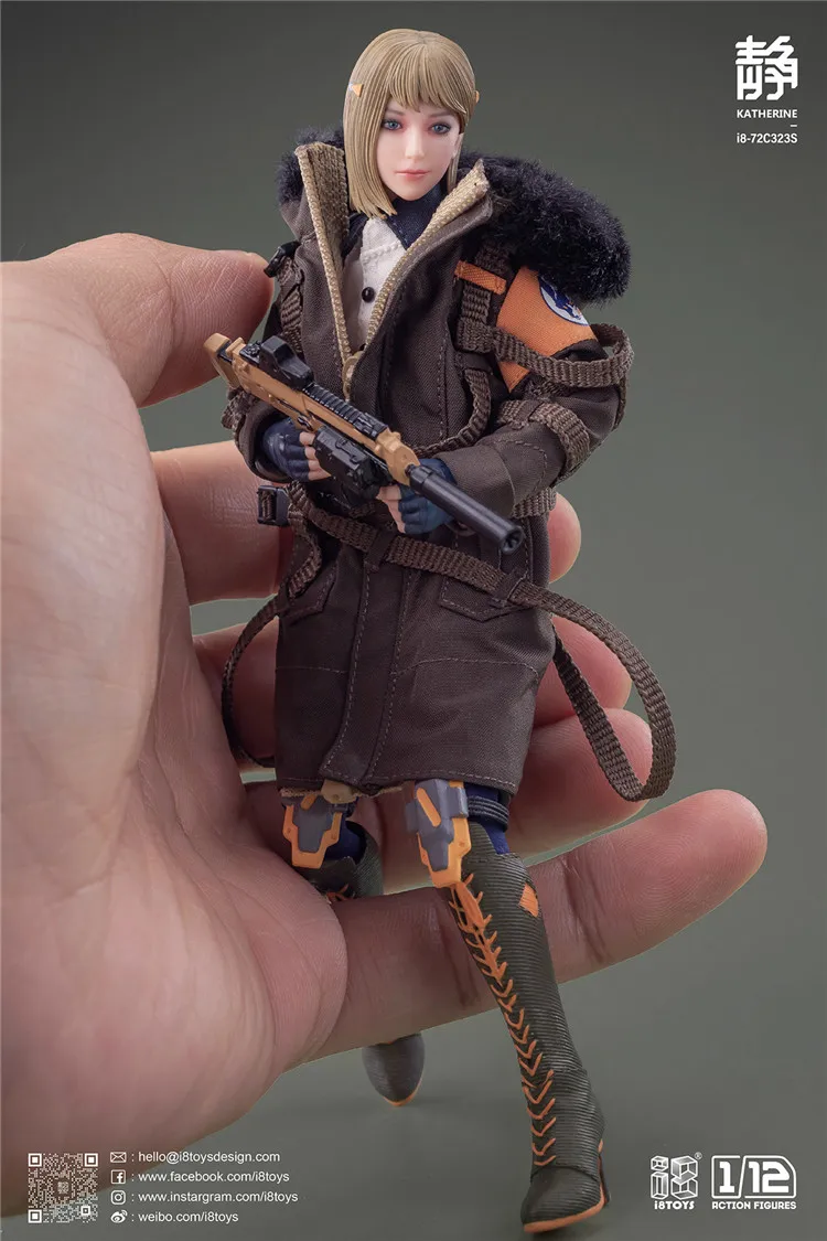 متوفر I8toys I8-72c323 1/12 مقياس كاثرين جيب المجموعة الرسمية مجموعة كاملة المنقولة دمية 6 ''أنثى نموذج لجسم لعبة